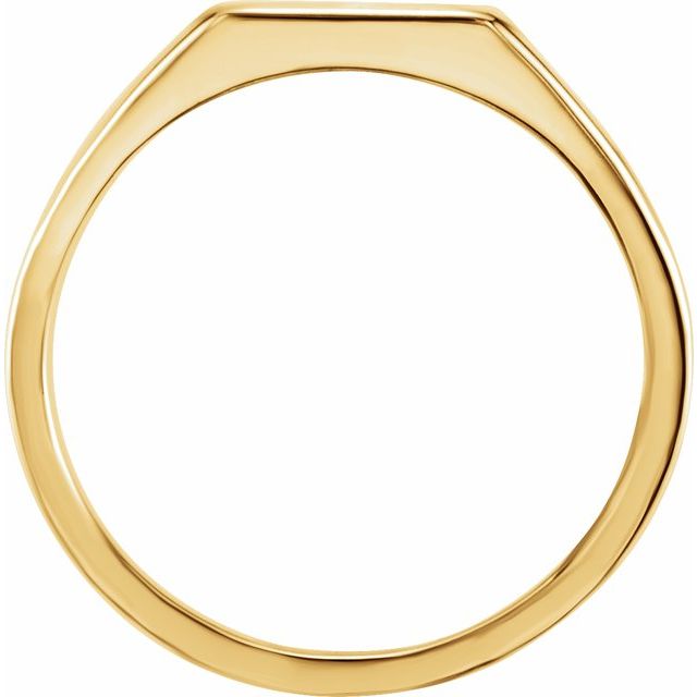 Rektangulær signetring i 10 kt gult gull, 12 × 10 mm fra Smykke24