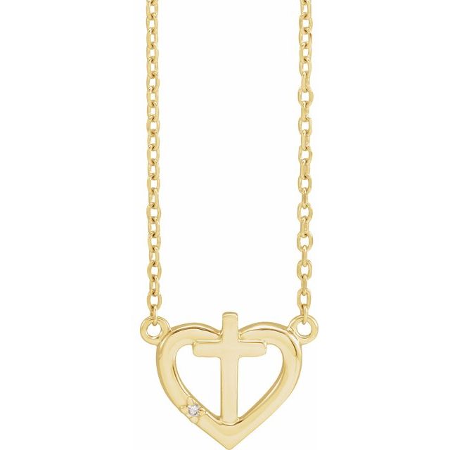Diamanthalskjede i 14 kt gult gull, 0,0025 ct, rund sten 1 mm, 45,7 cm fra Smykke24