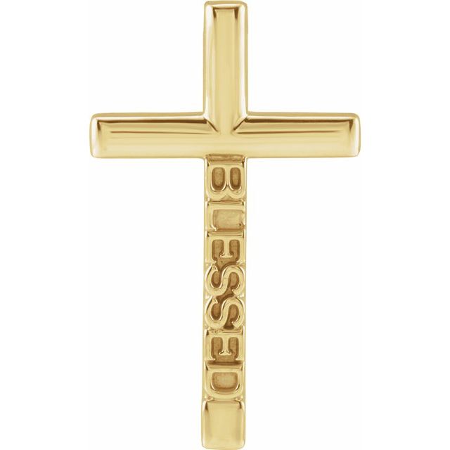 Korsanheng «Blessed» i 14 kt gult gull fra Smykke24