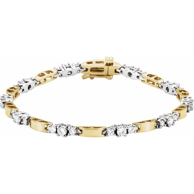 Tennisarmbånd – 14K gult og hvitt gull fra Smykke24