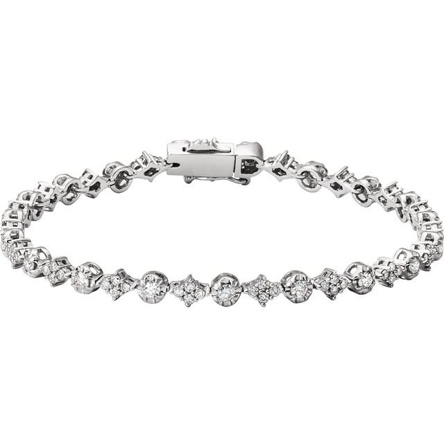 Tennisarmbånd – 14K hvitt gull fra Smykke24