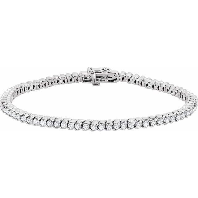 Tennisarmbånd – 14K hvitt gull fra Smykke24