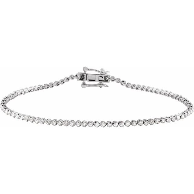 Tennisarmbånd – 14K hvitt gull fra Smykke24