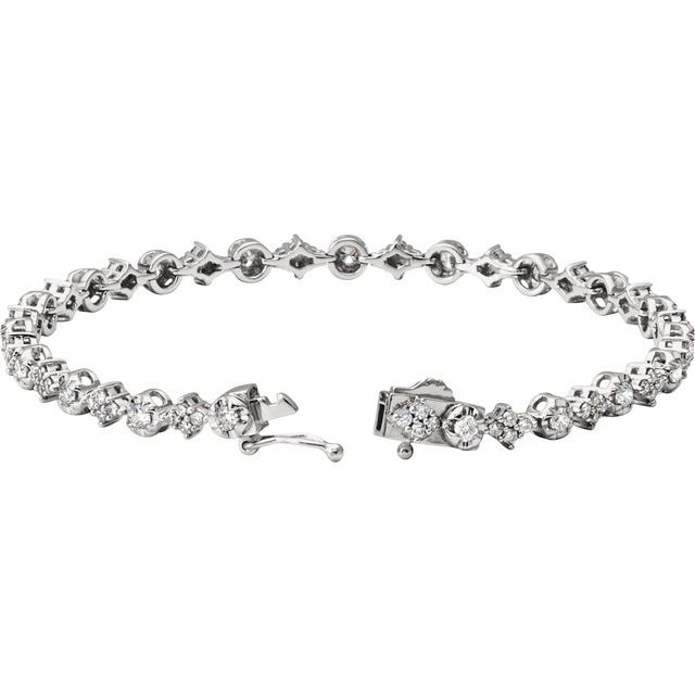 Tennisarmbånd – 14K hvitt gull fra Smykke24