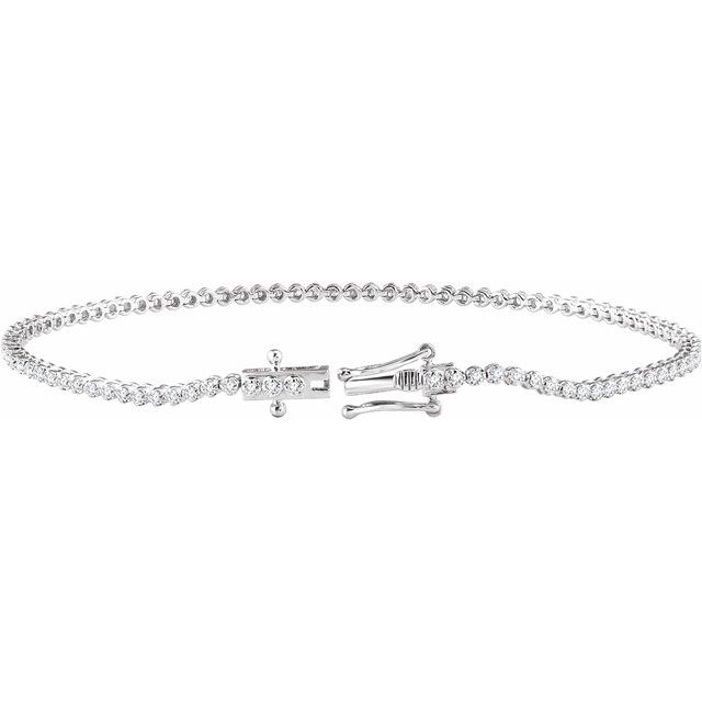 Tennisarmbånd – 14K hvitt gull fra Smykke24