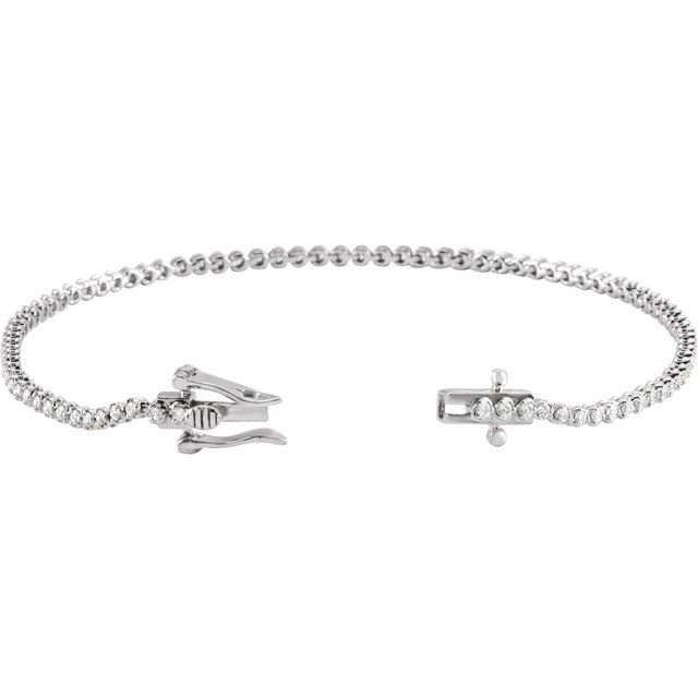 Tennisarmbånd – 14K hvitt gull fra Smykke24
