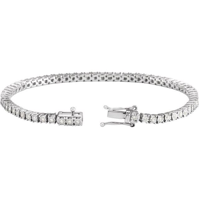 Tennisarmbånd – 14K hvitt gull fra Smykke24