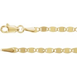Speilkjede i 14K gull – 2,7 mm – 45–50 cm