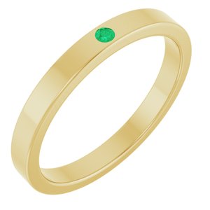 Ring i 14 kt gult gull med laboratoriedyrket edelsten – 1,75 mm