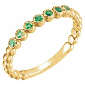 Ring i 14 kt gult gull med laboratoriedyrket edelsten – 1,55 mm
