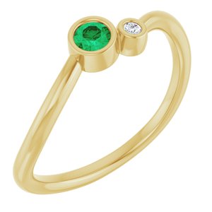 Ring i 14 kt gult gull med laboratoriedyrket edelsten og diamant – 1,7–2,42 mm