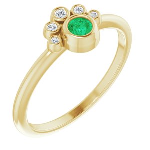 Ring med laboratoriedyrket edelsten og naturlige diamanter – 3 mm