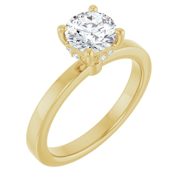 Forlovelsesring · 14 kt gult gull · Rund · 1 ct · 6,5 mm