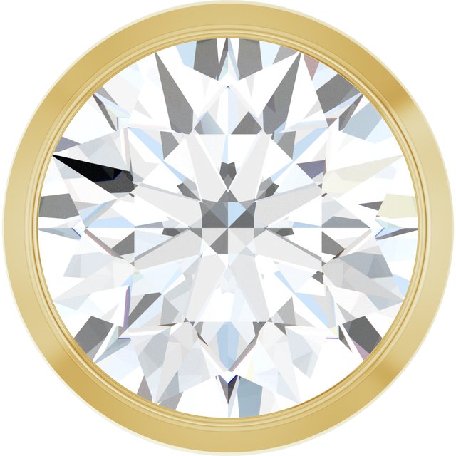 Edelstensanheng i 14 kt gult gull med laboratoriedyrket diamant, 1,00 ct totalt, rund sten 6,5 mm fra Smykke24
