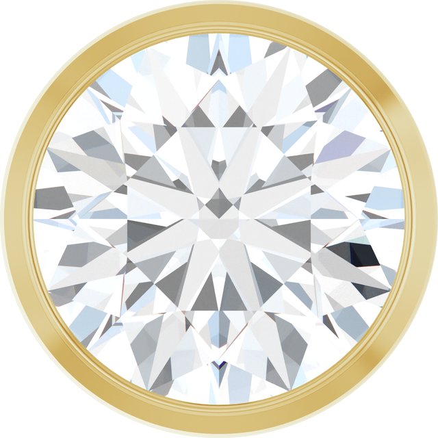 Edelstensanheng i 14 kt gult gull med laboratoriedyrket diamant, 1,50 ct totalt, rund sten 7,5 mm fra Smykke24