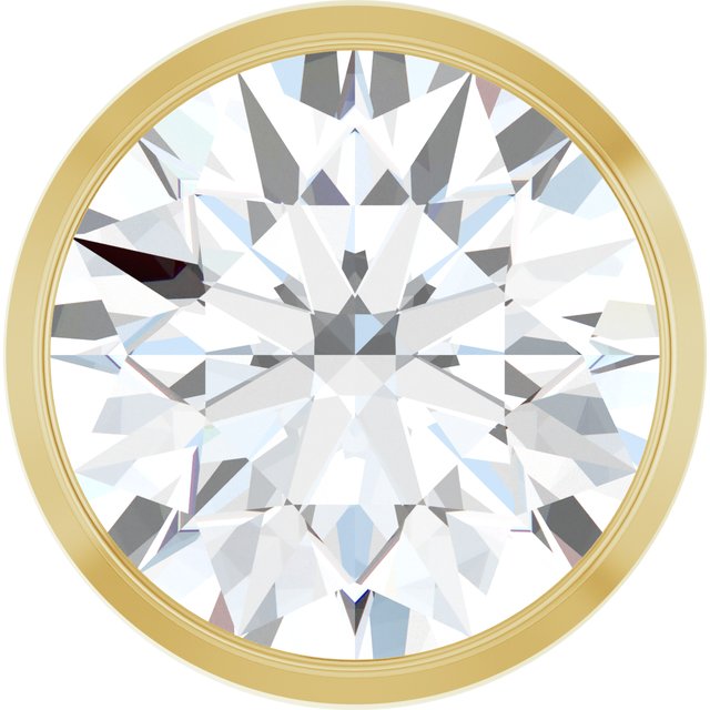 Edelstensanheng i 14 kt gult gull med laboratoriedyrket diamant, 2 ct, rund sten 8 mm fra Smykke24