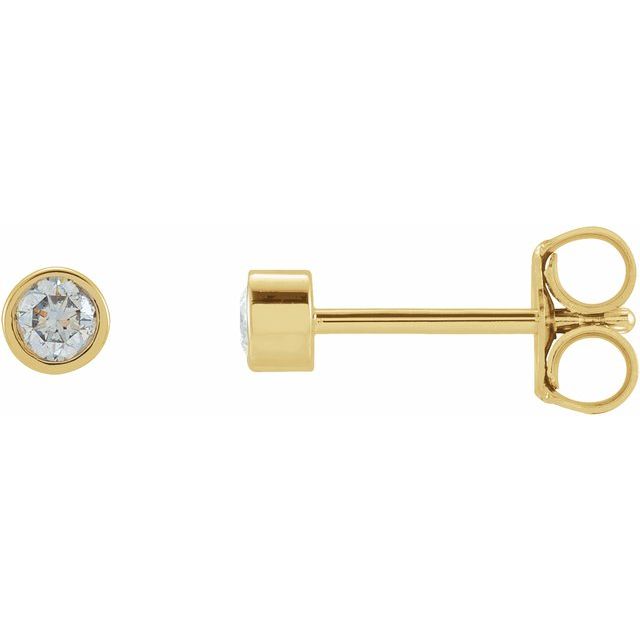 Øredobber i 14 kt gult gull med laboratoriedyrket diamant, 1,00 ct totalt, rund sten 5 mm (par) fra Smykke24