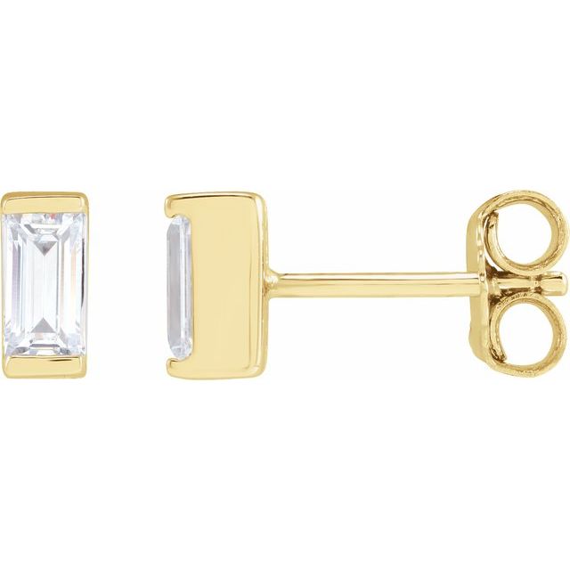 Øredobber i 14 kt gult gull med laboratoriedyrket diamant, 0,375 ct totalt, sten 5 × 2,5 mm (par) fra Smykke24
