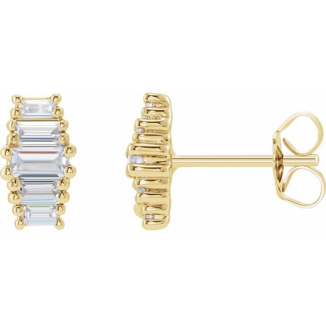 Øredobber i 14 kt gult gull med laboratoriedyrket diamant, 0,50 ct totalt, sten 4 × 2 mm (par) fra Smykke24
