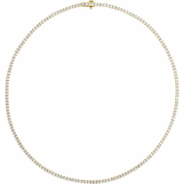Halskjede i 14 kt gult gull med laboratoriedyrket diamant, 7,25 ct totalt, firkantet sten 1,8 × 1,8 mm, 40,6 cm fra Smykke24