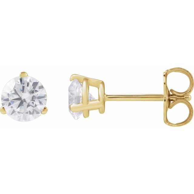 Øredobber i 14 kt gult gull med laboratoriedyrket diamant, 0,75 ct totalt, rund sten 4,5 mm (par) fra Smykke24