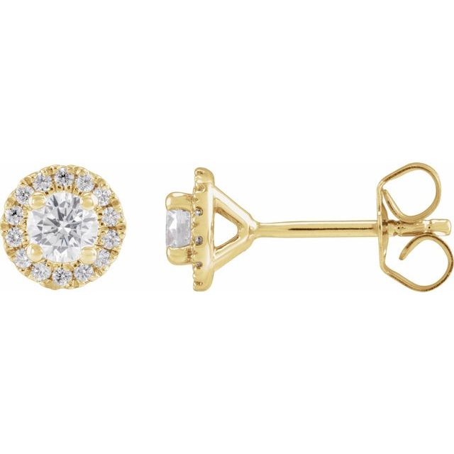 Øredobber i 14 kt gult gull med laboratoriedyrket diamant, 0,50 ct totalt, rund sten 3,5 mm (par) fra Smykke24