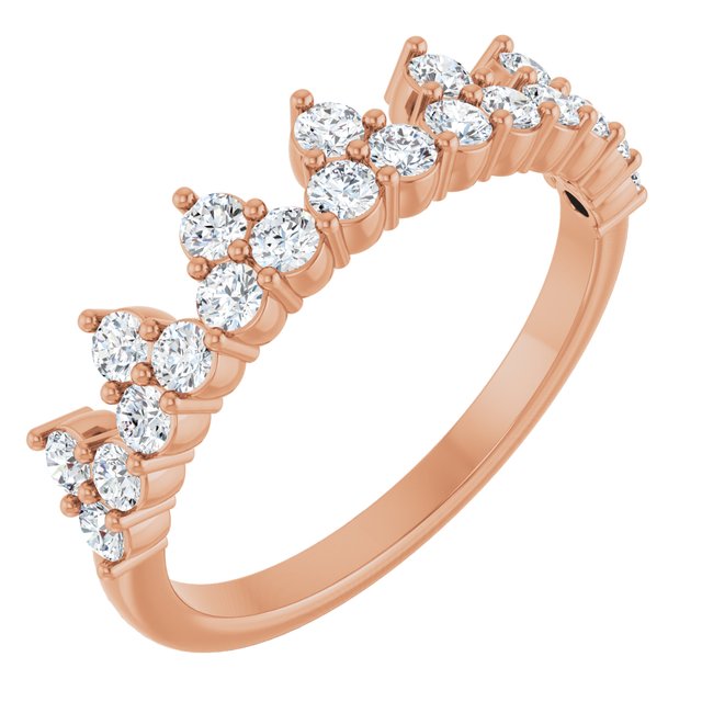 Ring med laboratoriedyrkede edelstener – 14 kt roségull – Laboratoriedyrket diamant – Rund 2 mm · 0,625 ct totalt · 21 steiner