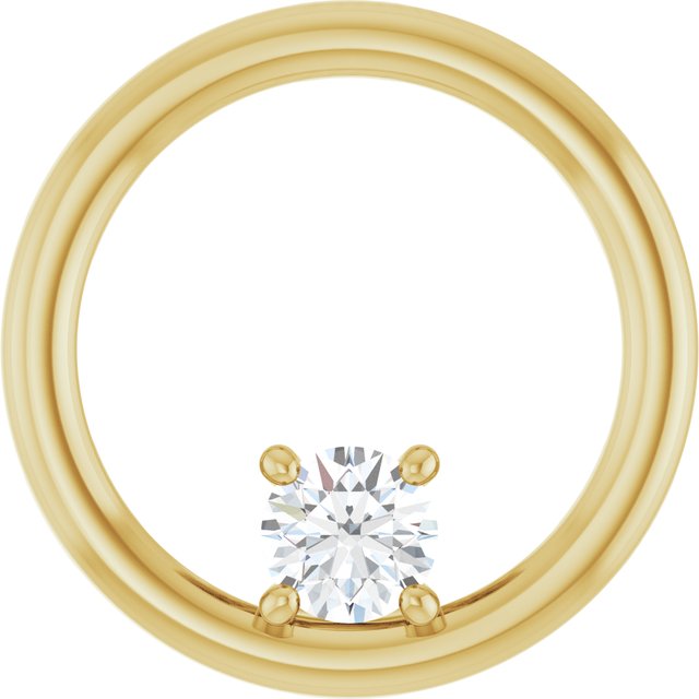 Solitæranheng i 14 kt gult gull med laboratoriedyrket diamant, 0,25 ct totalt, rund sten 4,1 mm fra Smykke24