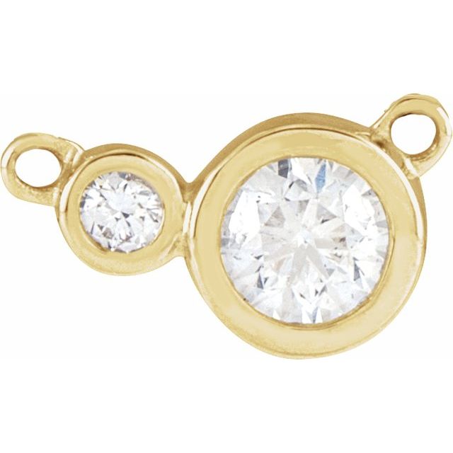 Edelstensanheng i 14 kt gult gull med laboratoriedyrket diamant, 0,50 ct totalt, rund sten 5 mm fra Smykke24