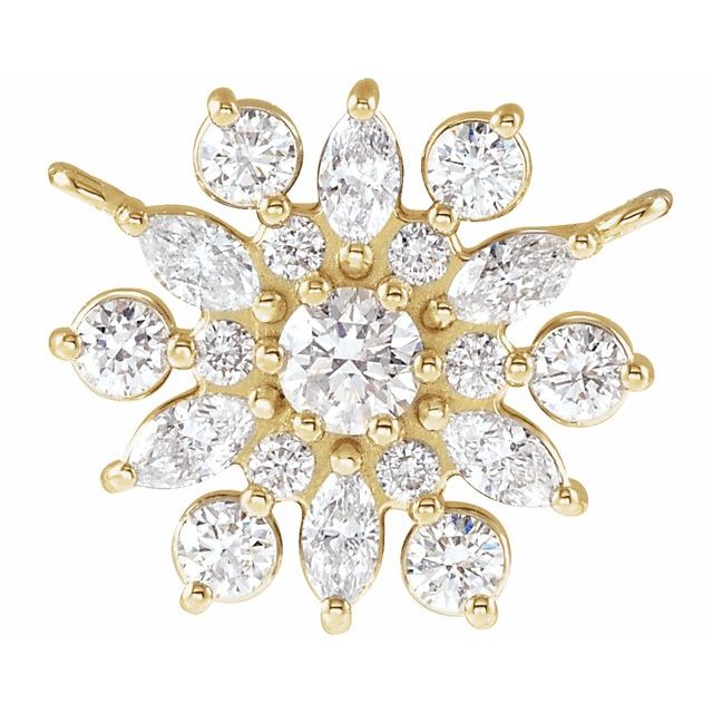 Edelstensanheng i 14 kt gult gull med laboratoriedyrket diamant, 0,50 ct totalt, rund sten 3 mm fra Smykke24