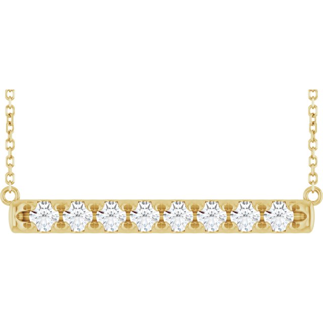 Halskjede i 14 kt gult gull med laboratoriedyrket diamant, 0,75 ct totalt, rund sten 3 mm, 45,7 cm fra Smykke24