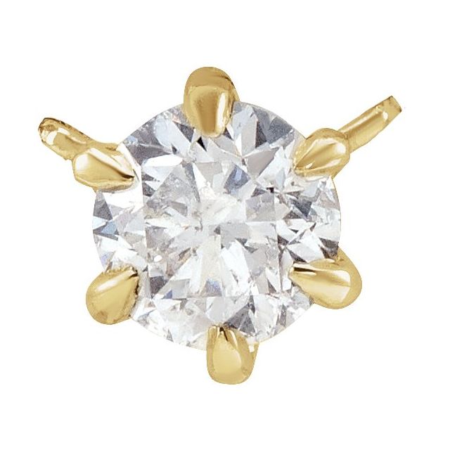 Edelstensanheng i 14 kt gult gull med laboratoriedyrket diamant, 1,00 ct totalt, rund sten 6,3 mm fra Smykke24