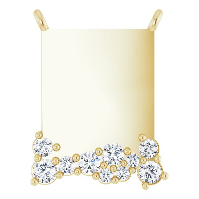 Edelstensanheng i 14 kt gult gull med laboratoriedyrket diamant, 0,17 ct totalt, rund sten 2 mm fra Smykke24