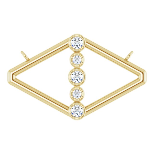 Edelstensanheng i 14 kt gult gull med laboratoriedyrket diamant, 0,125 ct totalt, rund sten 2 mm fra Smykke24