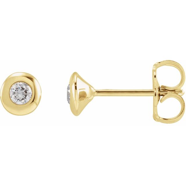 Øredobber i 14 kt gult gull med laboratoriedyrket diamant, 0,33 ct totalt, rund sten 3,5 mm (par) fra Smykke24