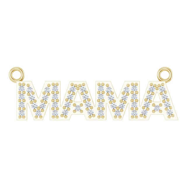 «Mama»-anheng i 14 kt gult gull med laboratoriedyrket diamant, 0,10 ct totalt fra Smykke24