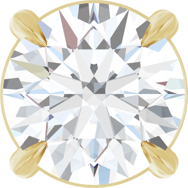 Edelstensanheng i 14 kt gult gull med laboratoriedyrket diamant, 0,75 ct totalt, rund sten 6 mm fra Smykke24