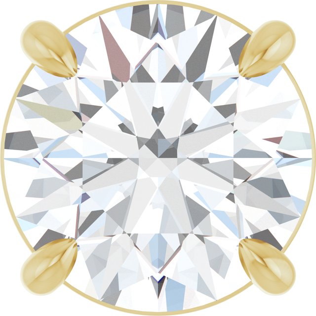 Edelstensanheng i 14 kt gult gull med laboratoriedyrket diamant, 2 ct, rund sten 8 mm fra Smykke24