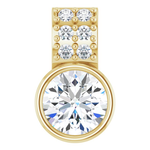 Edelstensanheng i 14 kt gult gull med laboratoriedyrket diamant, 0,375 ct totalt, rund sten 5 mm fra Smykke24