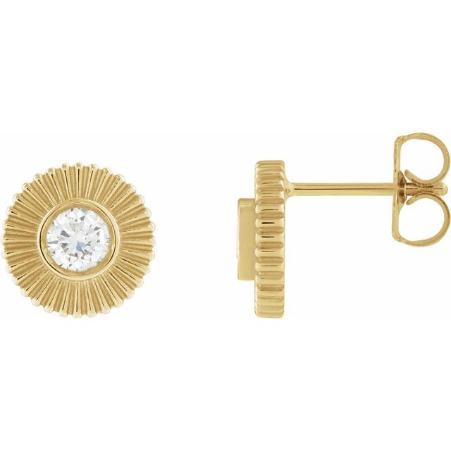 Øredobber i 14 kt gult gull med laboratoriedyrket diamant, 0,33 ct totalt, rund sten 3,6 mm (par) fra Smykke24