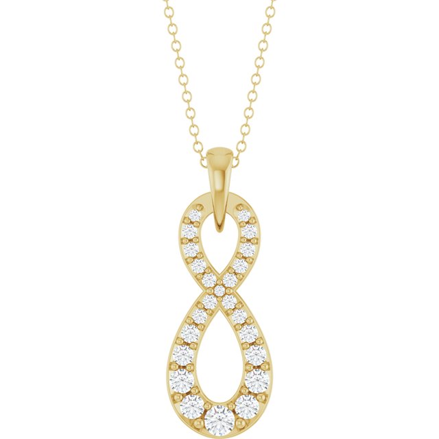 Halskjede i 14 kt gult gull med laboratoriedyrket diamant, 0,33 ct totalt, rund sten 2,5 mm, 45,7 cm fra Smykke24