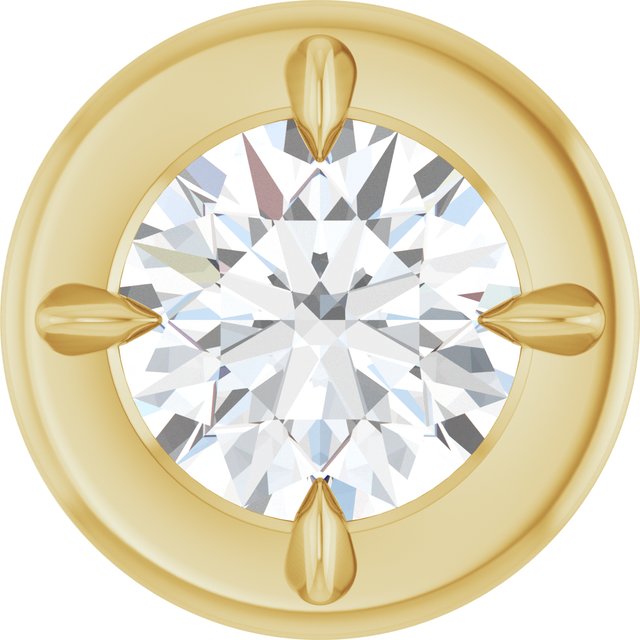 Edelstensanheng i 14 kt gult gull med laboratoriedyrket diamant, 0,75 ct totalt, rund sten 6 mm fra Smykke24