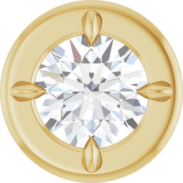 Edelstensanheng i 14 kt gult gull med laboratoriedyrket diamant, 0,625 ct totalt, rund sten 5,5 mm fra Smykke24