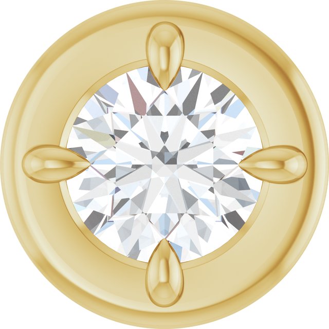Edelstensanheng i 14 kt gult gull med laboratoriedyrket diamant, 0,50 ct totalt, rund sten 5 mm fra Smykke24