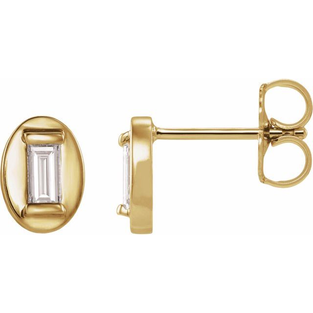 Øredobber i 14 kt gult gull med laboratoriedyrket diamant, 0,50 ct totalt, sten 4 × 2 mm (par) fra Smykke24
