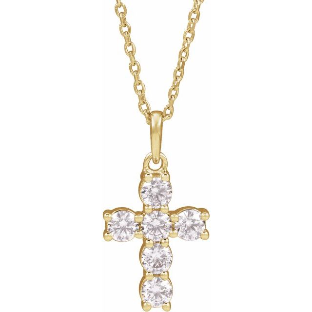 Halskjede i 14 kt gult gull med laboratoriedyrket diamant, 0,50 ct totalt, rund sten 2,8 mm, 45,7 cm fra Smykke24